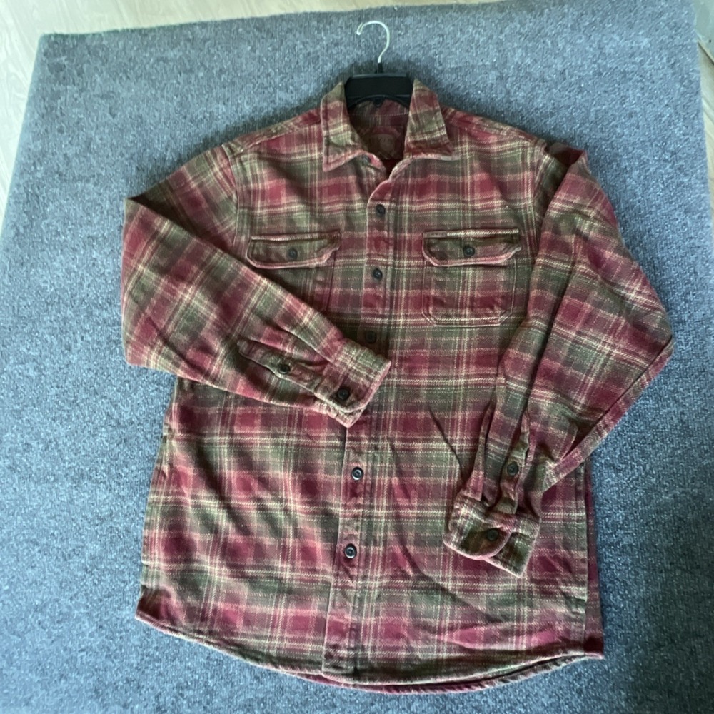 Vintage Orvis Woven Shirt Mens M Plaid Pockets Heavyweight Shacket Gorpcore